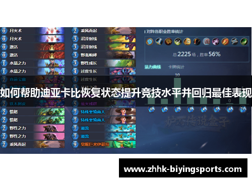 如何帮助迪亚卡比恢复状态提升竞技水平并回归最佳表现